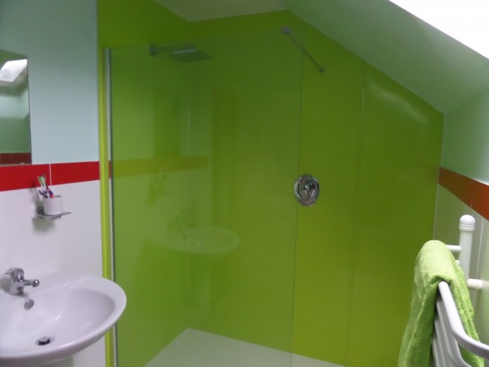 Proclad Lime panels in a shower room