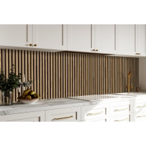 Wood Slat Wall Panels, Waterproof, Shiplap 300mm x 2.6m  Premium Quality French Oak