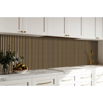 Wood Slat Wall Panels, Waterproof, Shiplap 300mm x 2.6m Premium Quality Natural Oak