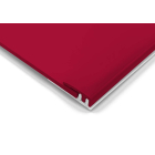 Red finish trim for wall panels