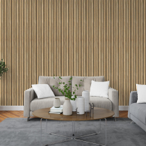 Wood Slat Panel - Classic Oak (Black Felt) - 600mm x 2.4m Acoustic Panels