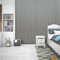 Wood Slat Panel - Natural Oak (Black Felt) - 600mm x 2.4m Acoustic Panels