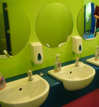 Proclad Lime sheets in a Nursery bathroom